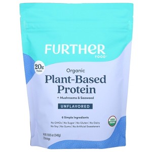 Further Food Organic Plant-Based Protein + Mushrooms & Seaweed, Unflavored, 19.05 oz (540 g) - 1 of 2