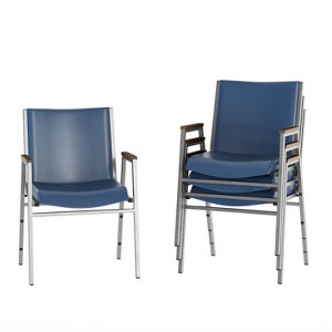 Flash Furniture 4 Pack HERCULES Series Heavy Duty Stack Chair with Arms - 1 of 4