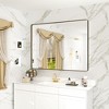 Apmir Rectangular Aluminum Alloy Framed and Tempered Glass Wall Bathroom Vanity Mirror in Matte Black/ Gold/ Silver/ Brown - 2 of 4