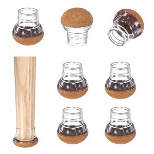 Unique Bargains Silicone Round Chair Leg Cap Floor Protectors 8 Pcs - 1 of 4