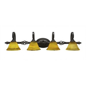 Toltec Lighting Elegante 4 - Light Vanity in  Dark Granite with 7" Firré Saturn Shade - 1 of 1