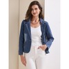 INSPIRE CHIC Women's Long Sleeve Notched Lapel Distressed Blazer - 2 of 4