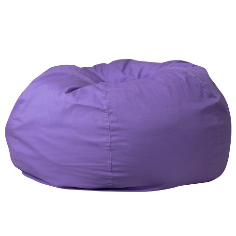 Flash Furniture Oversized Solid Purple Refillable Bean Bag Chair for All Ages