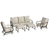 Resenkos 5-Piece Backyard Furniture Set, Outdoor Sectional Furniture, Steel, Beige - 2 of 4
