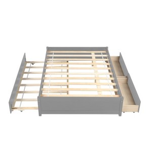 NicBex Full Size Platform Bed with Twin Trundle and 2 Drawers for Adults/Boys/Girls - 1 of 4