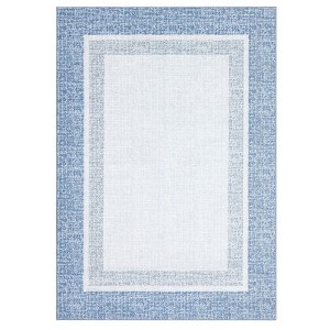 Washable Rug Modern Bordered Non Slip Rug Foldable Stain Resistant Rugs Geometric Low Pile Neutral Indoor Carpet for Bedroom Home Office Kids Room - 1 of 4