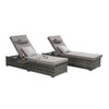 Okak 2PCS Premium PE Rattan Patio Chaise Lounge,Outdoor Long Chair with Adjustable Back,Headrest&Cup Holder,Patio Chair for Deck,Pool,Blue - 4 of 4