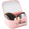 Okuna Outpost Set of 3 Different Sizes of Paperboard Suitcases with Metal Handles, Decorative Cardboard Storage Boxes, Pink - 3 of 4