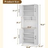71" Pantry Cabinet, Tall Kitchen Hutch with Led Lights, Freestanding Kitchen Cabinet with Microwave Shelf, for Dining Room - 2 of 4