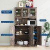 coucheta Farmhouse Pantry Cabinet with Charging Station, Freestanding Kitchen Coffee Bar Cabinet for Kitchen, with Acrylic Doors and Adjustable Shelf - 4 of 4