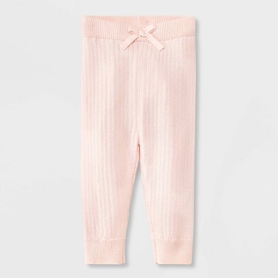 Image of Baby Girls' Ribbed Sweater Leggings - Cat & Jack™ Light Pink 6-9M