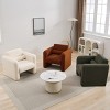 Modern Accent Chair Upholstered Faux Fur Reading Chair Padded Armchair with Back and Pillow for Living Room Bedroom Office-Tanpinhause - 3 of 4
