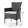 SKRAN Outdoor Wicker Dining Chairsset with tubular stainless steel of legs,for reception rooms, living and lounge areas, Grey(Set of 2) - 3 of 4
