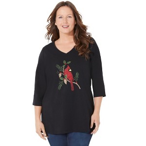 Catherines Women's Plus Size Wit & Whimsy Tees - 1 of 4