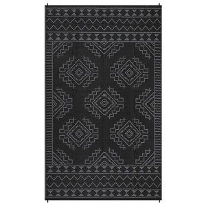 Waterproof Geometric Outdoor Rug, Symmetrical Print, Weather-Resistant Outdoor Carpet, Washable, Foldable, Stain Resistant, Long-Lasting - 1 of 4