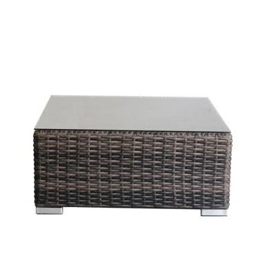 NAYSAYE Patio End Tables Modern Square Coffee Table with Durable All Weather Construction for Outdoor Use, Brown, 30"*30"*16"