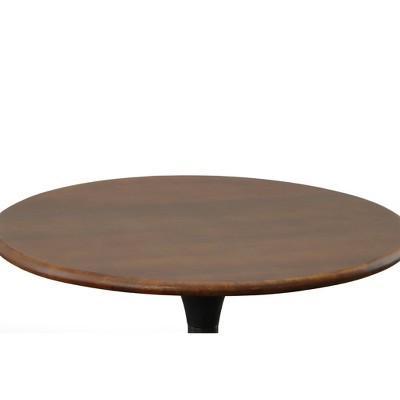 30" Round Elm and Black Reclaimed Wood Dining Table