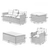 VisioGear 6-piece Patio Conversation Sectional Set with Coffee Table, Sofas, Ottomans, Removable Cushions for Backyard, Beige, 23.6"*23.6"*16.9" - 3 of 4