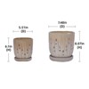 VisioGear 2PCS Ceramic Flowerpot with Drainage Hole, 8" Modern Planter for Patio, Garden, Windowsill, White&Brown, 7.49"*7.49"*8.08" - 3 of 4