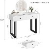 Acekool Vanity Desk with Mirror and Lights, Small Makeup Dressing Table with 2 Drawers, 3-Color LED, Adjustable Brightness, Organizer for Bedroom - 2 of 4