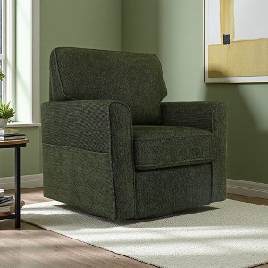 360-degree Swivel Barrel Armchair with Side Pockets and Chenille Upholstery - 1 of 4
