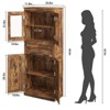 Coolmee 67 inch Tall Bathroom Cabinet with 4 Doors & Flip Glass Drawer, Storage Cabinet with Adjustable Shelves, Freestanding Organizer for Home - 2 of 4