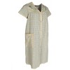 Elegant Emily Women's Gingham Button Down Duster with Floral Detailing - 2 of 3