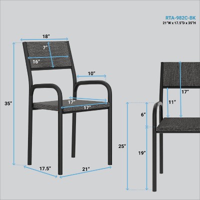 Black Armless Office Chair with Metal Frame
