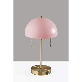 Bowie Antique Brass Table Lamp Light Pink - Adesso