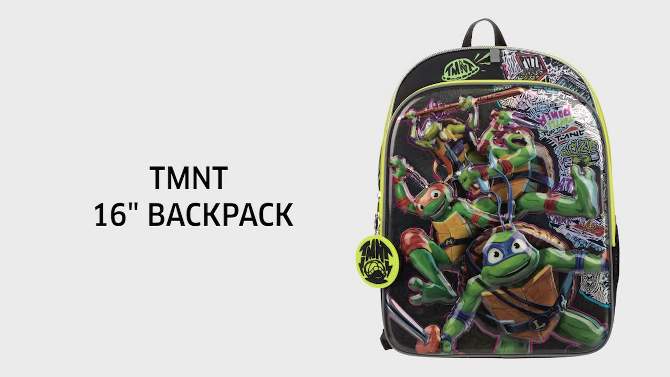 Teenage Mutant Ninja Turtles Kids&#39; 16&#34; Backpack, 2 of 7, play video