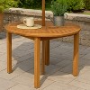 Sunnydaze Outdoor Meranti Wood with Teak Oil Finish Wooden Round Patio Family Dining Table - 42" - Brown - 4 of 4