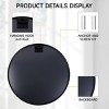 TopComfy Makeup Mirrors Round Mirror Circle Wall Mirror Metal Frame Circle Bathroom Mirror Circular Mirrors for Bedroom, Black, 24"*24"*0.6" - 4 of 4