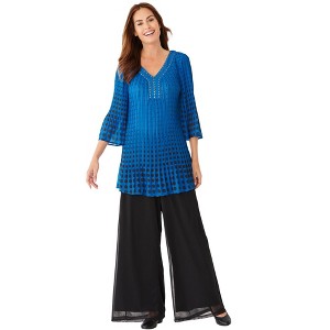 Woman Within Embellished Pleated Blouse - 1 of 4