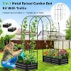 DoCred 3 in 1 Raised Garden Bed with 87in Tall Arch Trellis for Climbing Plants, Galvanized Planter Garden Box Outdoor for Gardening - 2 of 4