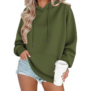 Zeagoo Womens Oversized Hoodies 2025 Fleece Sweatshirts Long Sleeve Pullover with Pocket Fall Winter Outfits Y2k Clothes - 1 of 4