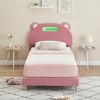 Whizmax Twin Bed Frame Upholstered Platform with LED Lights and Headboard, No Box Spring Needed/Easy Assembly - 2 of 4