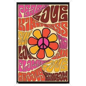 Trends International Peace, Love, And Mounts Unframed Kindness Wall Print X White 14.725\