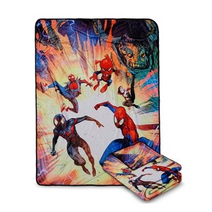 Bazillion Dreams Marvel Spider-Man Characters Fleece Softest Comfy Throw Blanket for Adults & Kids| Measures 60 x 45 Inches - 1 of 4