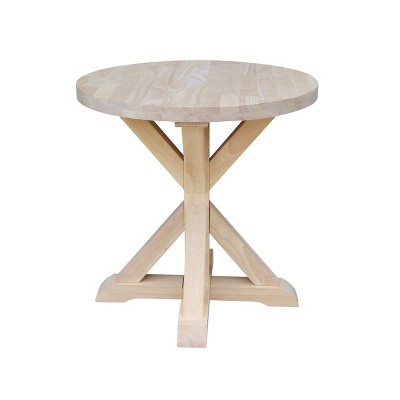 Sierra Round End Table Unfinished - International Concepts