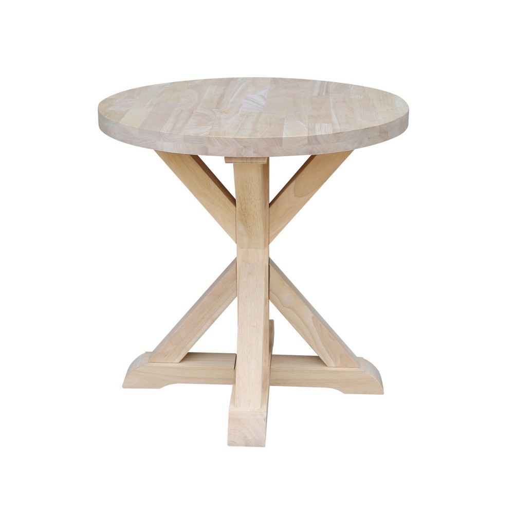 Photos - Coffee Table Sierra Round End Table Unfinished - International Concepts