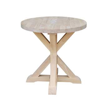 Sierra Round End Table Unfinished - International Concepts