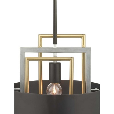 Adagio Mini LED Pendant in Matte Black with Geometric Glass Accents