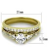 Slickblue Women's Gold-Tone CZ Engagement Ring Set, Round Cut, Layered Two-Piece Style, Prong Set, Sizes 5-10 - 2 of 4