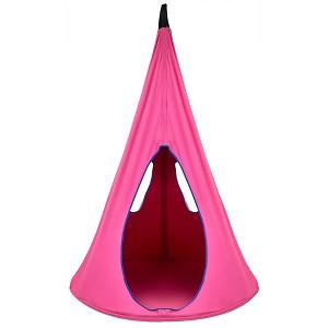 Sorbus Pink Kids Nest Swing - Tree Tent Sensory Swing for Kids Indoor Outdoor Use - 250lbs - 1 of 4