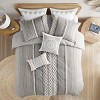 Gulches Imani 3 Piece Multicolor Gray Cotton Chenille Duvet Cover Queen Set with Global Inspired Aztec Print - 3 of 4