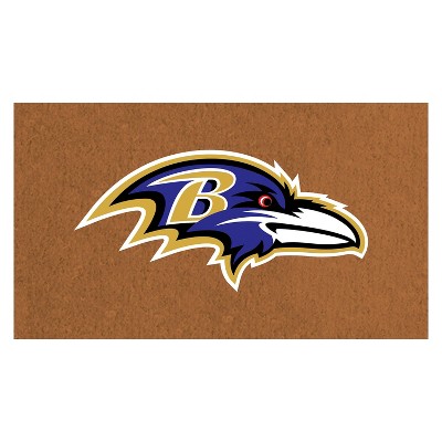 EvergreenNFLBaltimore Ravens Logo Natural Coir 28 x 16 Inches Indoor Outdoor Doormat