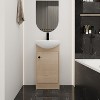 Phiestina 18-Inch Bathroom Vanity with Sink, Small Freestanding Vanity and Sink Combo, Light Oak and Black Knobs - 3 of 4