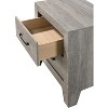 Vynxaria 1pc Contemporary 2-Drawer Nightstand, Rustic Gray Finish (Wood Grain), Wooden Bedroom Furniture (Bed Side Cabinet) - 4 of 4