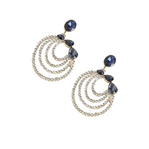 SOHI Women's Sapphire Blue Moonlit Whispers Drop Earrings - 1 of 4