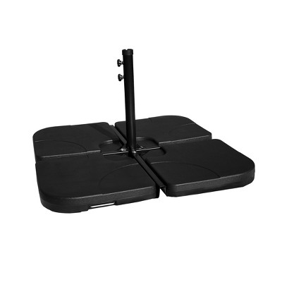 WestinTrends 4-Piece Universal Fillable Umbrella Weights with Cross Brace Stand KIT, Black